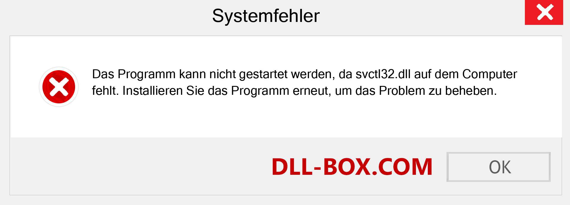 svctl32.dll-Datei fehlt?. Download für Windows 7, 8, 10 - Fix svctl32 dll Missing Error unter Windows, Fotos, Bildern